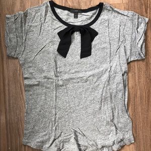 J. Crew Rolled-sleeve T-shirt with bow Size M Gray